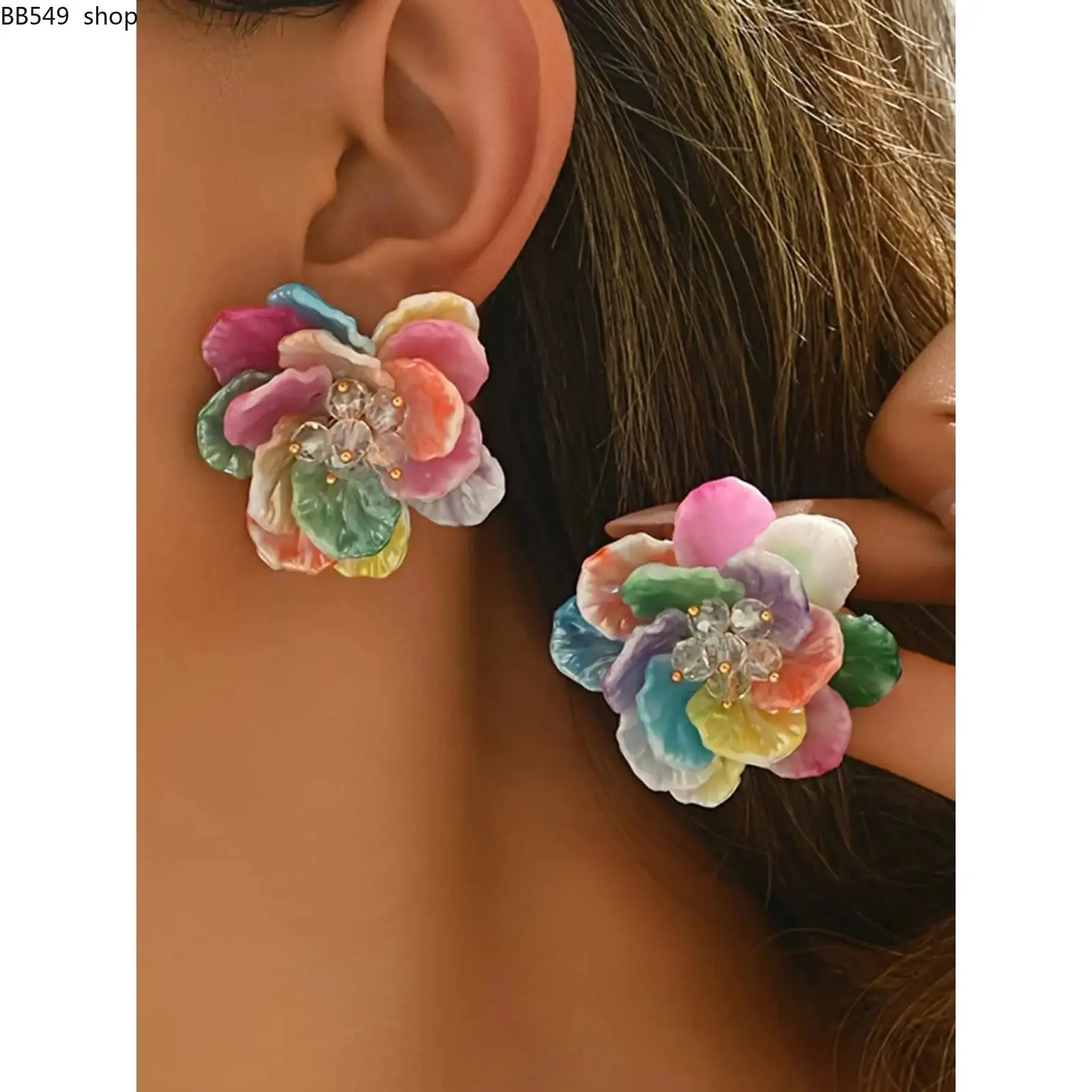 Cute Flower Design Dangle Earrings, Fashionable Jewelry for Women, Daily Clothing Decor, Trendy All-match & Exquisite Jewelry for Birthday Gift, Casual Earring Clip, Beachy Earrings