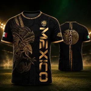 Mexico Soccer Jersey Men Women 2026 National Team Fan Shirt, Aztec Eagle Serpent Design, Mexican Flag Colors, Authentic Football Kit, Lightweight Breathable Sports Tee, Game Day Wear, World Cup Style, Patriotic Fan Apparel, Athletic Fit Top