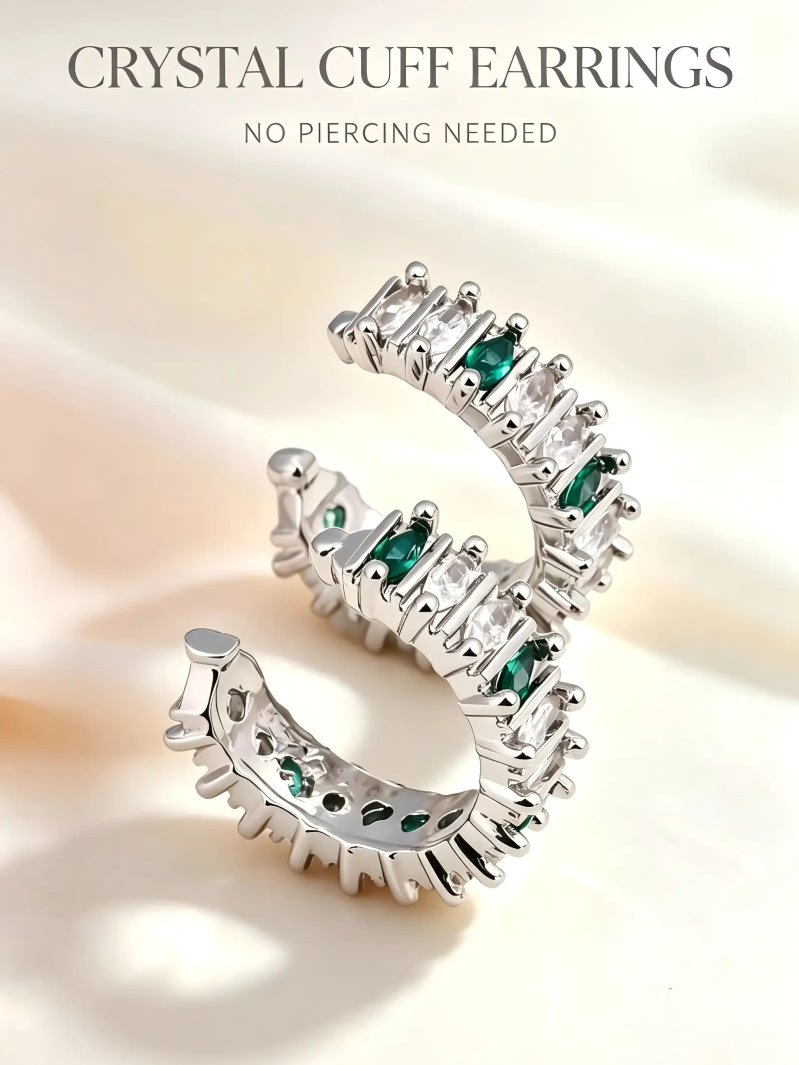 Unisex Ring Ear Cuffs with Zirconia, No Piercing Required, Elegant Jewelry Gift for Friends Birthday Halloween