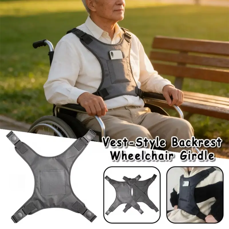 Wheelchair Safety Torso Support Vest Harness - Breathable Mesh Safety Gear for Fall Prevention, Home Supplies Patient Restraint Chest/Body Belt, Healthcare