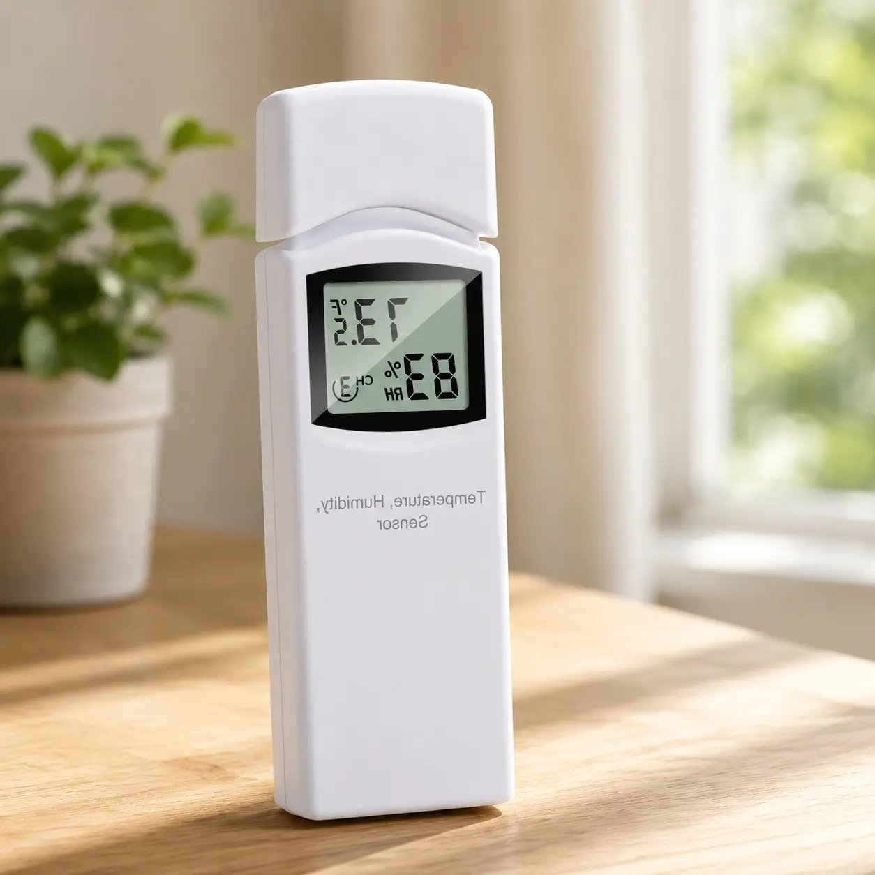 Wireless Multi-Channel Thermometer and Hygrometer Sensor with LCD Display, Temperature & Humidity Gauge, Dip Switch for ℃/℉Gift