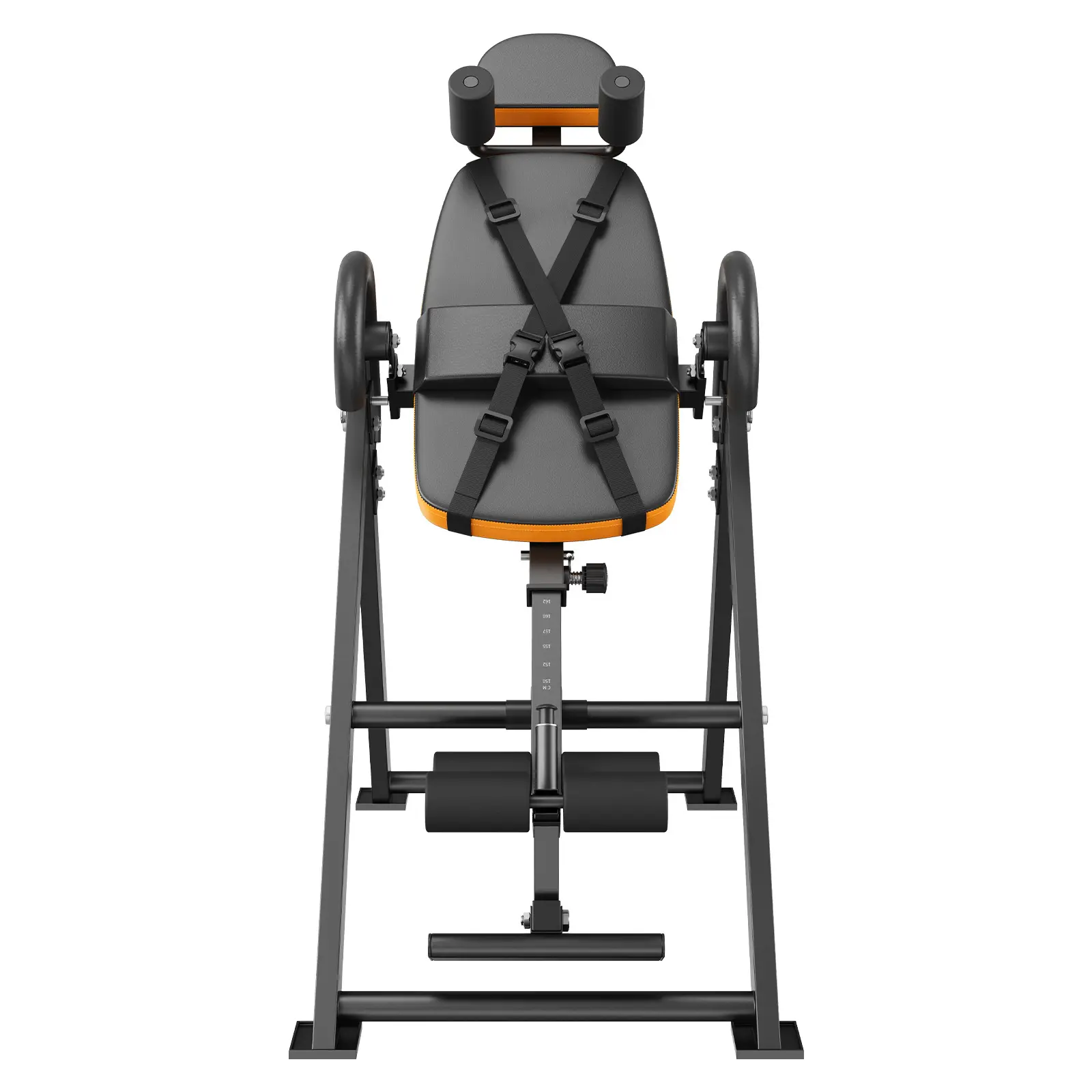 Inversion Table, 300lbs Capacity Heavy Duty Inversion Table, Decompression Back Stretcher Machine, Strength Training Equipment with Headrest, Ankle Lock, Adjustable Protective Belt, Orange/Black