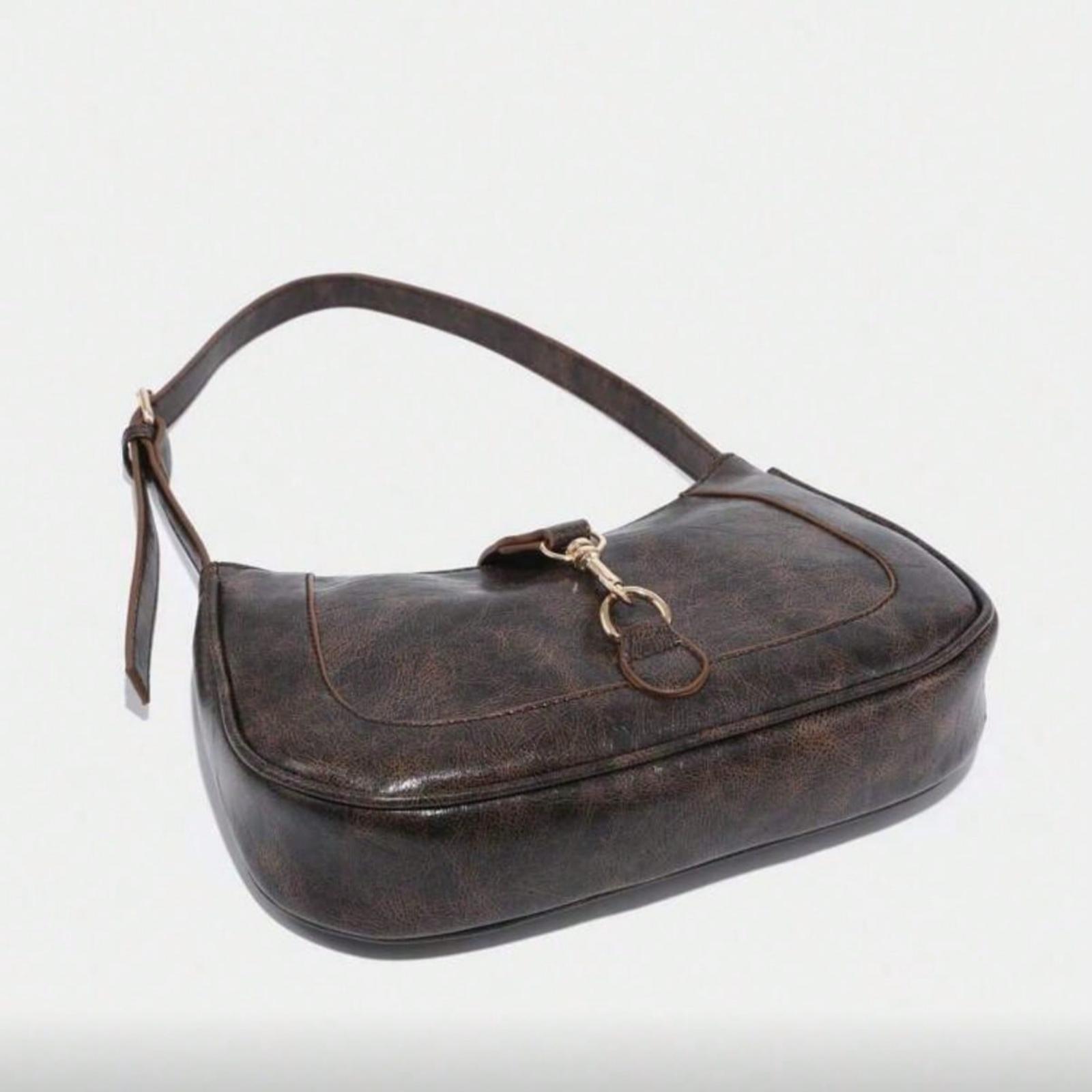 Retro Minimalist Hook Decor Vintage Bag For Women,  Small Bags Adjustable Shoulder Strap Crescent Shape Bag Handbag Suitable for Date, Outing, Party,