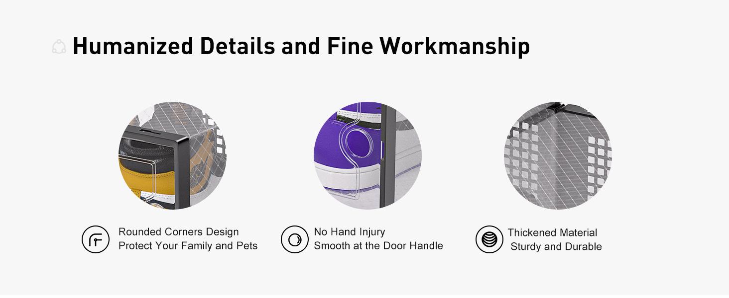 X-Large Plastic Stackable Storage Boxes Organizer 12 Pack - Clear for Shoe Rack & Holder Substitute, Black & Pink