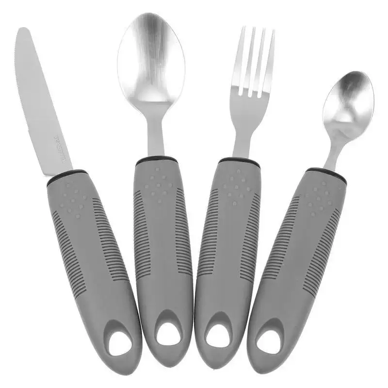 1 set Elderly Eating Utensils Adaptive Utensils Kit Built Cutlery Up Bendable Spoon Handicapped Fork For Elderly Parkinsons