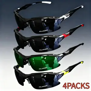 4-Pack Polarized Sports Sunglasses for Men – UV400 Anti-Glare Windproof Lightweight Eyewear, Outdoor Sun Protection Shades for Running, Fishing, Driving & Daily Wear