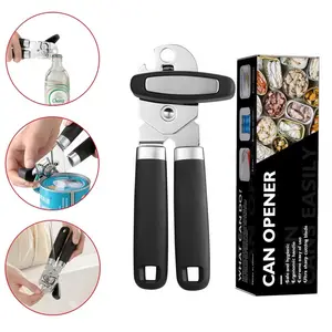 2-In-1 Stainless Steel Can Opener, Multi-Functional Kitchen Tool, Comfortable Handle, Smooth Rotation, Easy-To-Use, Essential Kitchen Gear