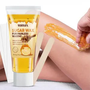50g wax kit with 2 wooden sticks & 3 wax strips, easy for leg, arm and underarm hair removal. Leaves skin smooth, ideal body care essential for summer hair management