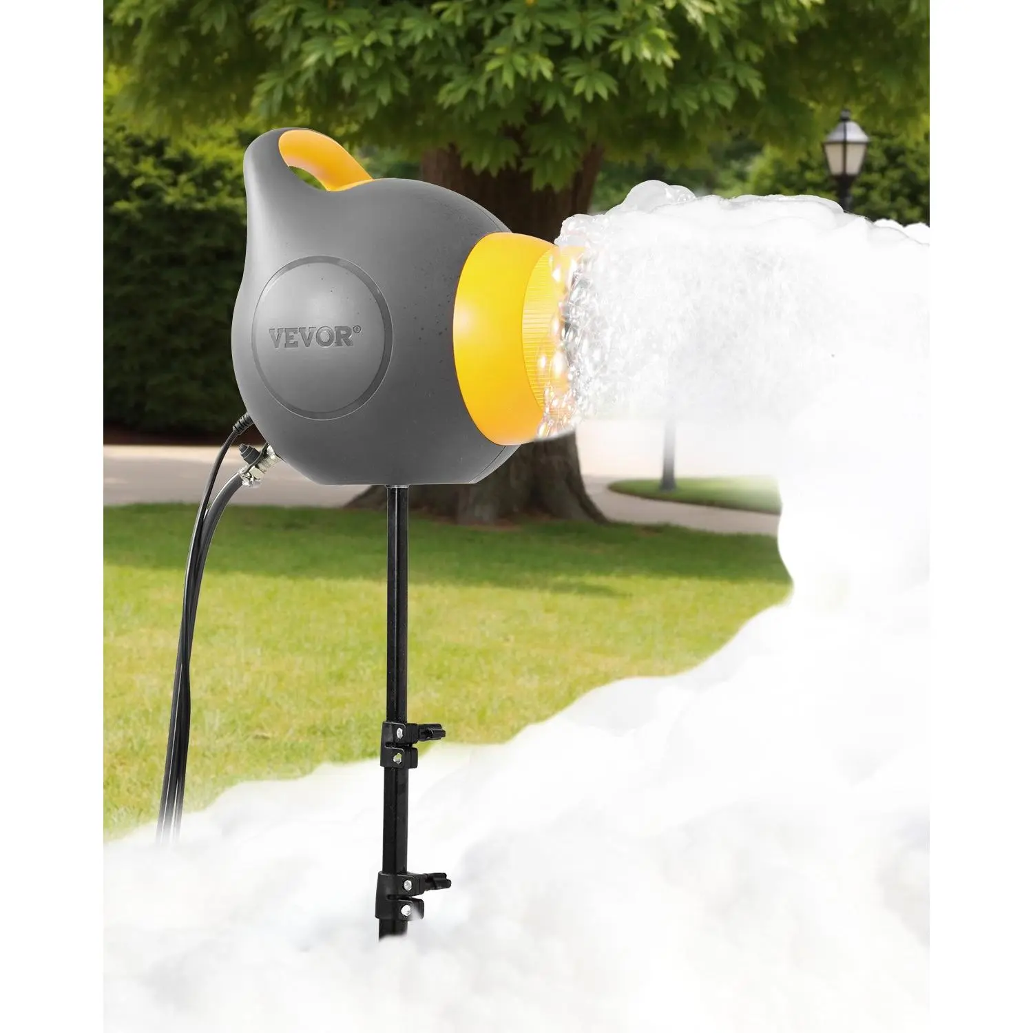 VEVOR Foam Machine, 115 W Party Foam Cannon, Portable Foam Maker with a Tripod Stand, Powerful Foam Party Machine, for Backyard, Pool, Outdoor Events, Birthdays, Celebrations and Party, Grey Yellow