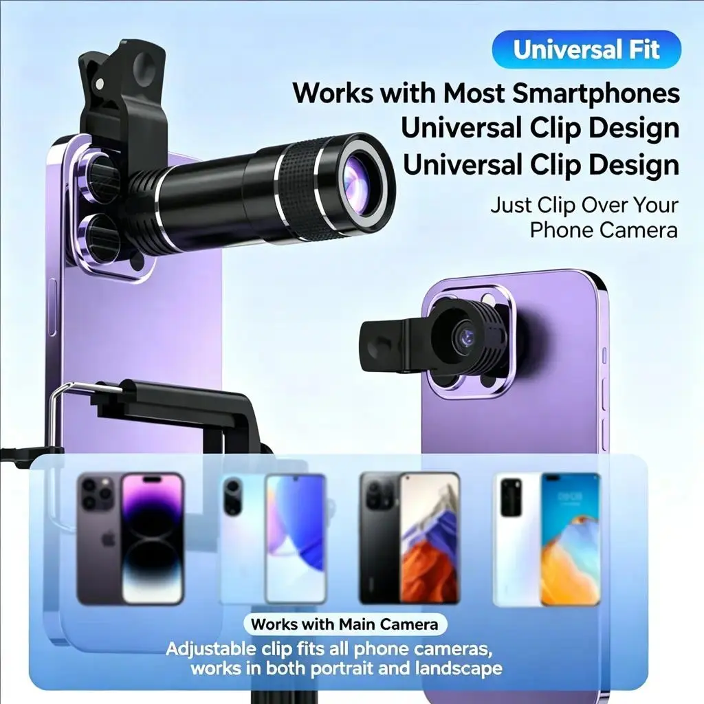 Mini Telephoto Phone Lens, Portable External Camera Attachment for Concert Photography, Accessories, Mobile, Mobile Phone Accessories, Cellphone Zoom Lens