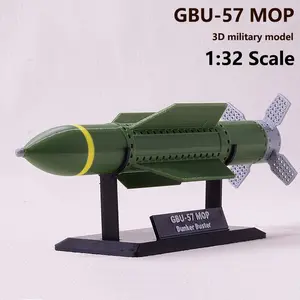 1:32 Scale Gbu-57 Ground Penetrating Missile Model, DIY Assembly Kit with Display Base, Military Desk Decor, Collectible Gift