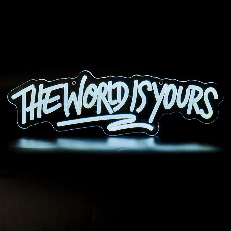 "The World Is Yours" Neon Sign, USB-Powered Light for Party and Room Decor, Unique Wall Art Lamp, Gift for Halloween, Christmas and Birthdays #TOP PICKS