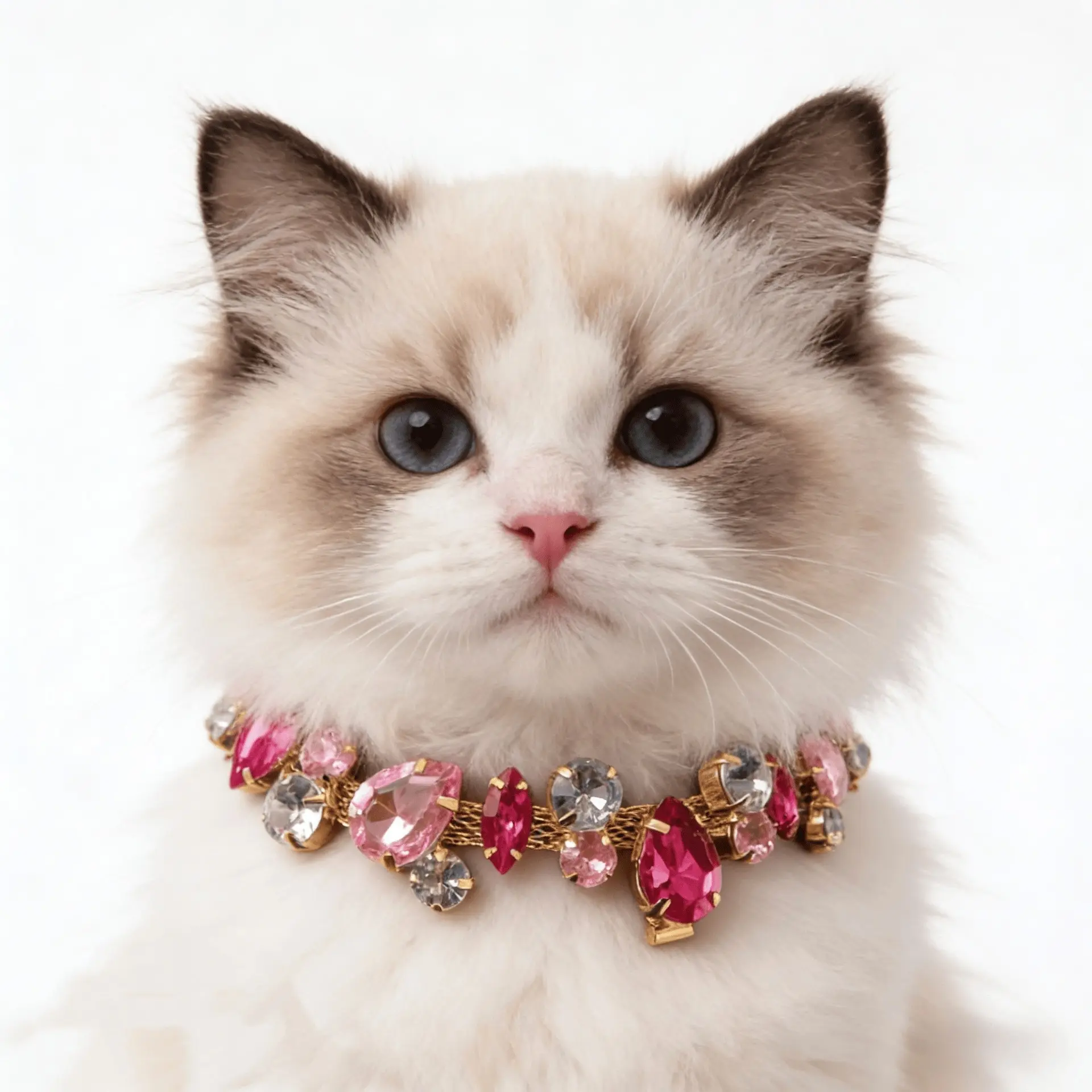 Pet Full Diamond Crystal Collar, Gemstone Necklace, Adjustable Shiny Pet Necklace for Small to Medium Cats and Dogs, Adjustable Collars