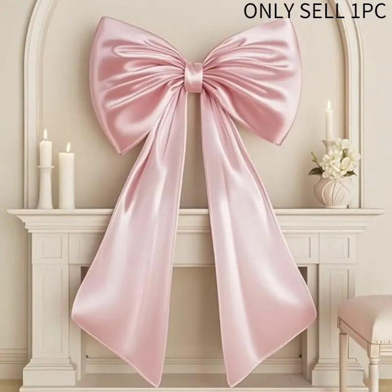 39inch Large Satin Bow Decoration, 23x39 Inches, Perfect for Party and Wedding Backdrops, Christmas Ornament Style