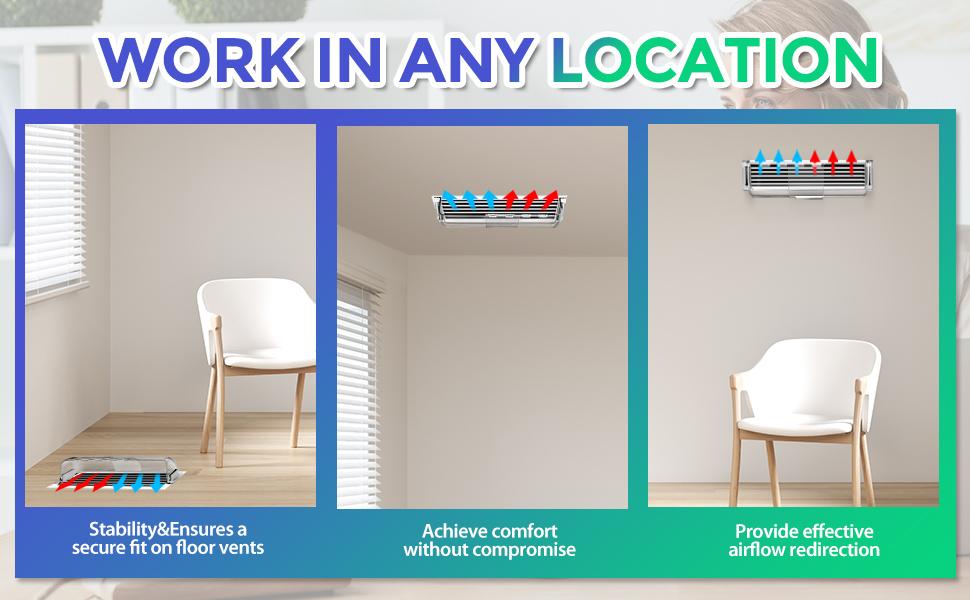 2 Pack Air Vent Deflector - 9"to 15.5" Vent Covers for AC, Wall, Ceiling Registers with and Large Magnets