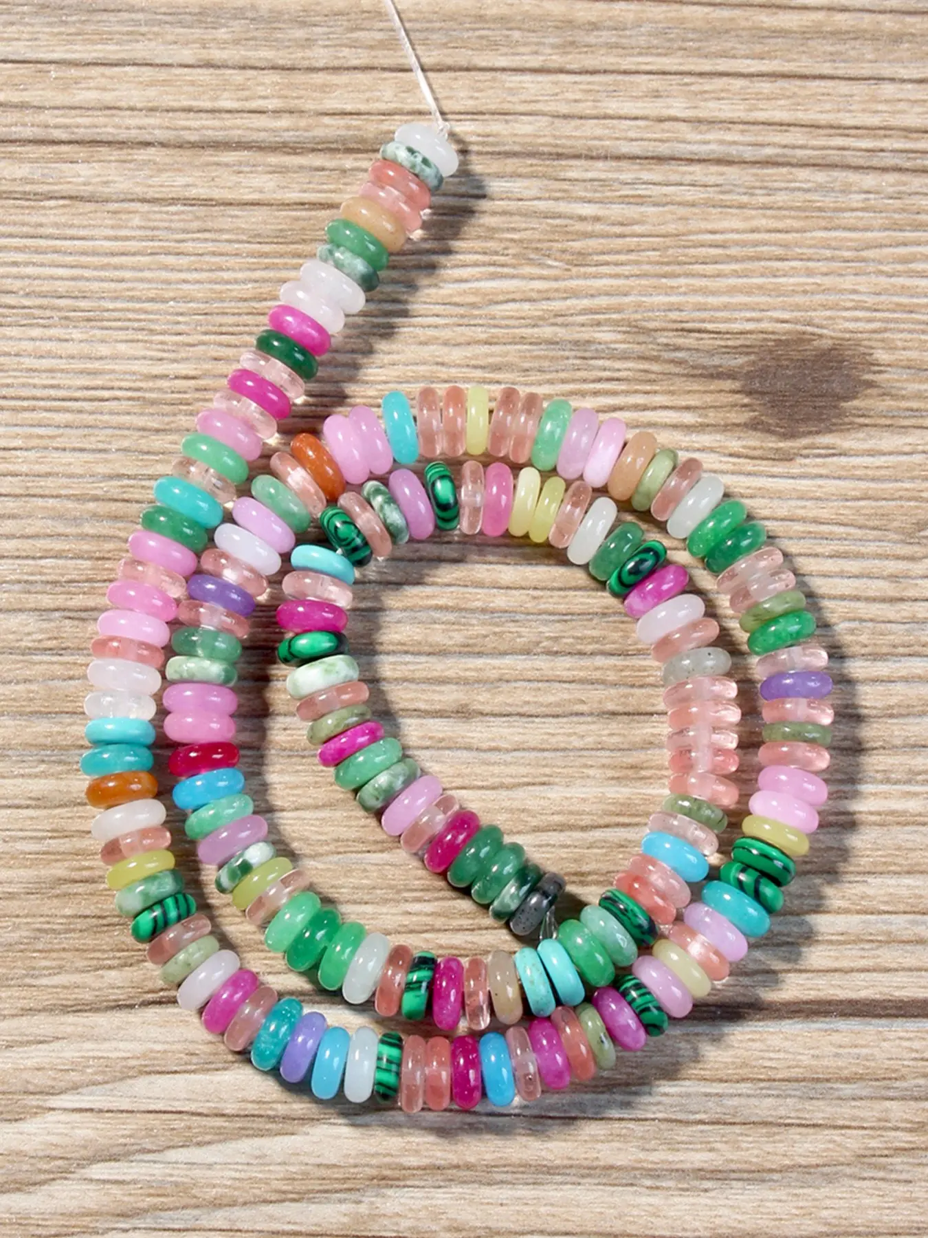 Multicolor Natural Gemstone Crystal Loose Beads, Gemstones And Crystals, 6x2mm Jewelry Making Supplies, DIY Boho Style Crystal Beaded Charm Necklace Bracelet, 160-170 Pcs One Strand