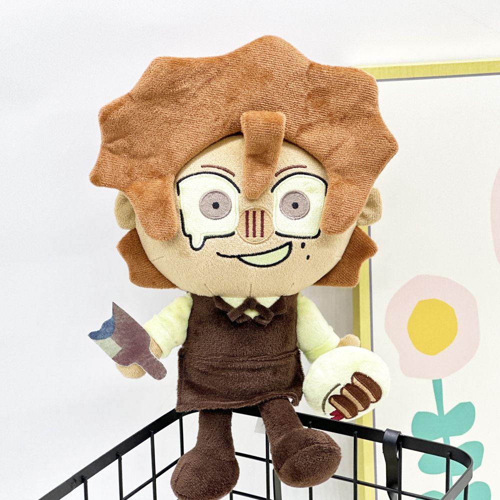 Rody Dead Plate Surrounding Brown Curly Hair Boy Plush Doll Spoof Puppet Gift for Friend