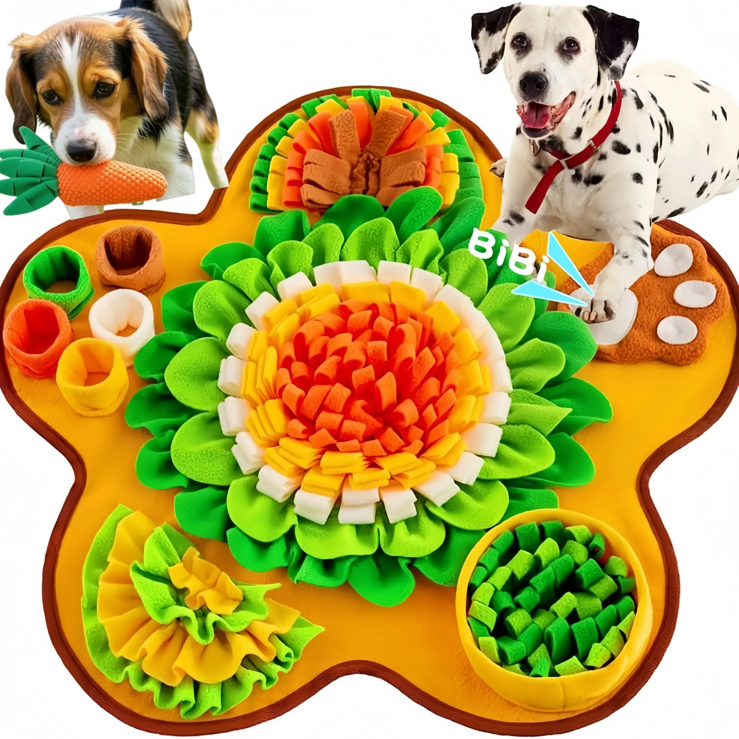 Pet Scenting Mat Flower Shape Slow Feeder for Small to Medium Dogs, Training Pad for Olfactory Training, Dog Accessories
