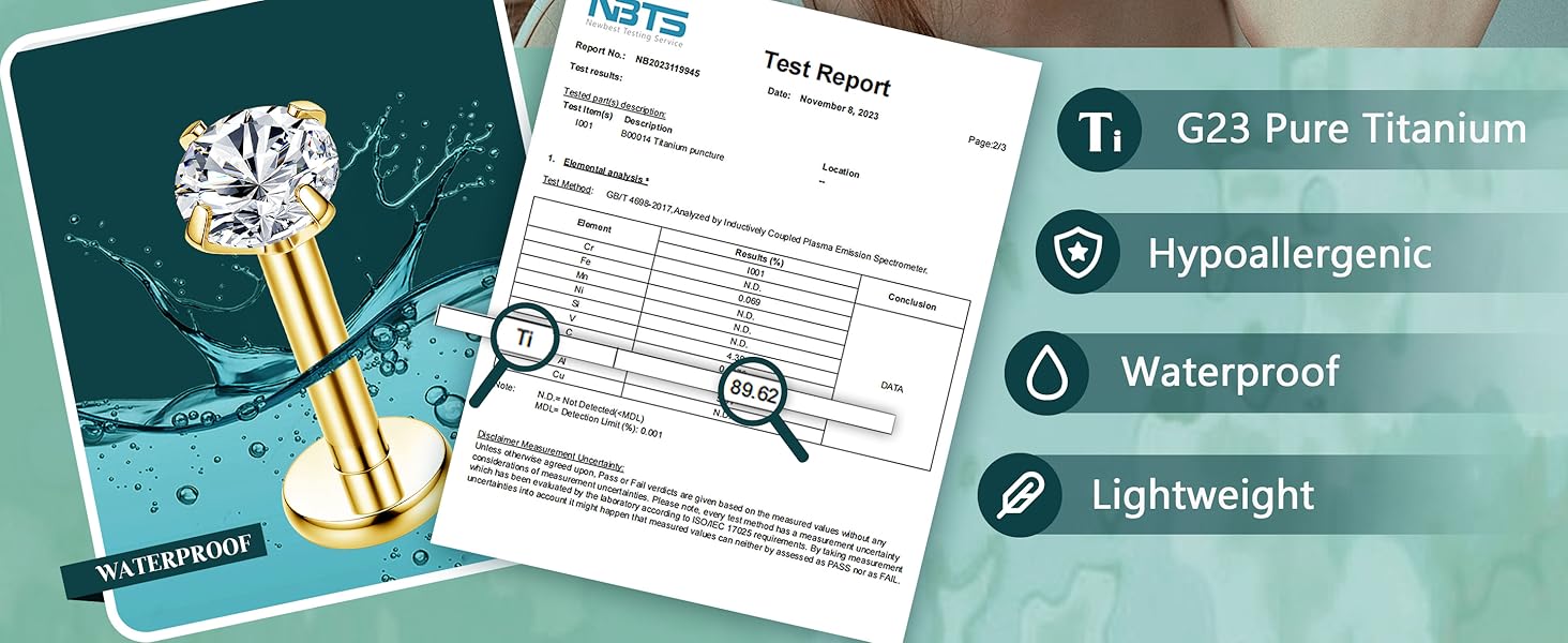 LOLIAS 16G G23 Titanium Tragus Conch Helix Piercing Jewelry 6mm 8mm 10mm - Internally Threaded Flat Back Stud Cartilage Earrings Hypoallergenic Forward Earlobe Monroe Labret Tragus Piercing Jewelry