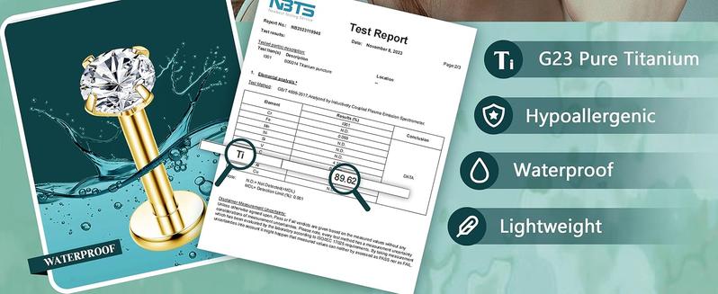 LOLIAS 16G G23 Titanium Tragus Conch Helix Piercing Jewelry 6mm 8mm 10mm - Internally Threaded Flat Back Stud Cartilage Earrings Hypoallergenic Forward Earlobe Monroe Labret Tragus Piercing Jewelry