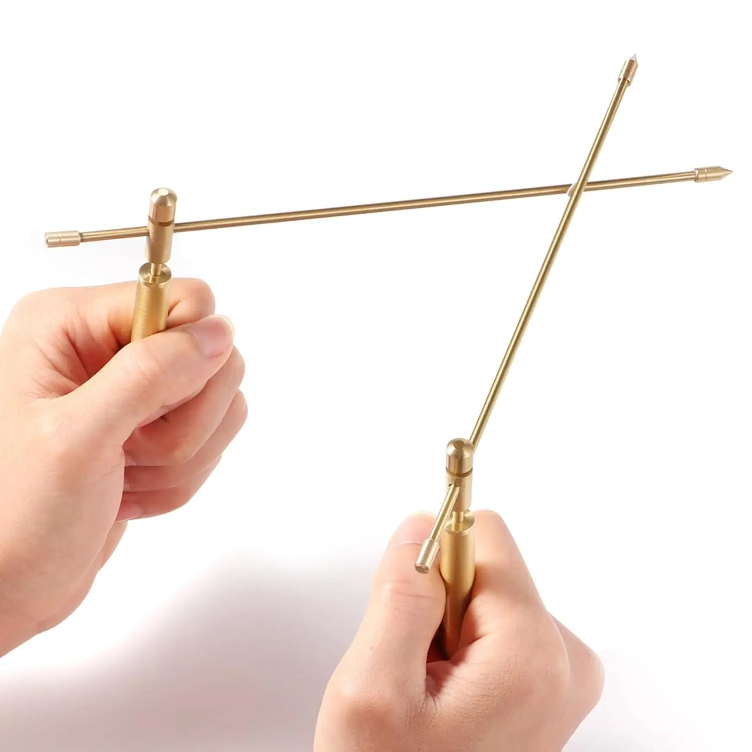 2 PCS Pure Copper Adjustable Flexible Dowsing Rods - Arc Welding Accessory Metal Detection Tool for Paranormal Investigations, Yellow 2-Piece Set, Two Piece Set