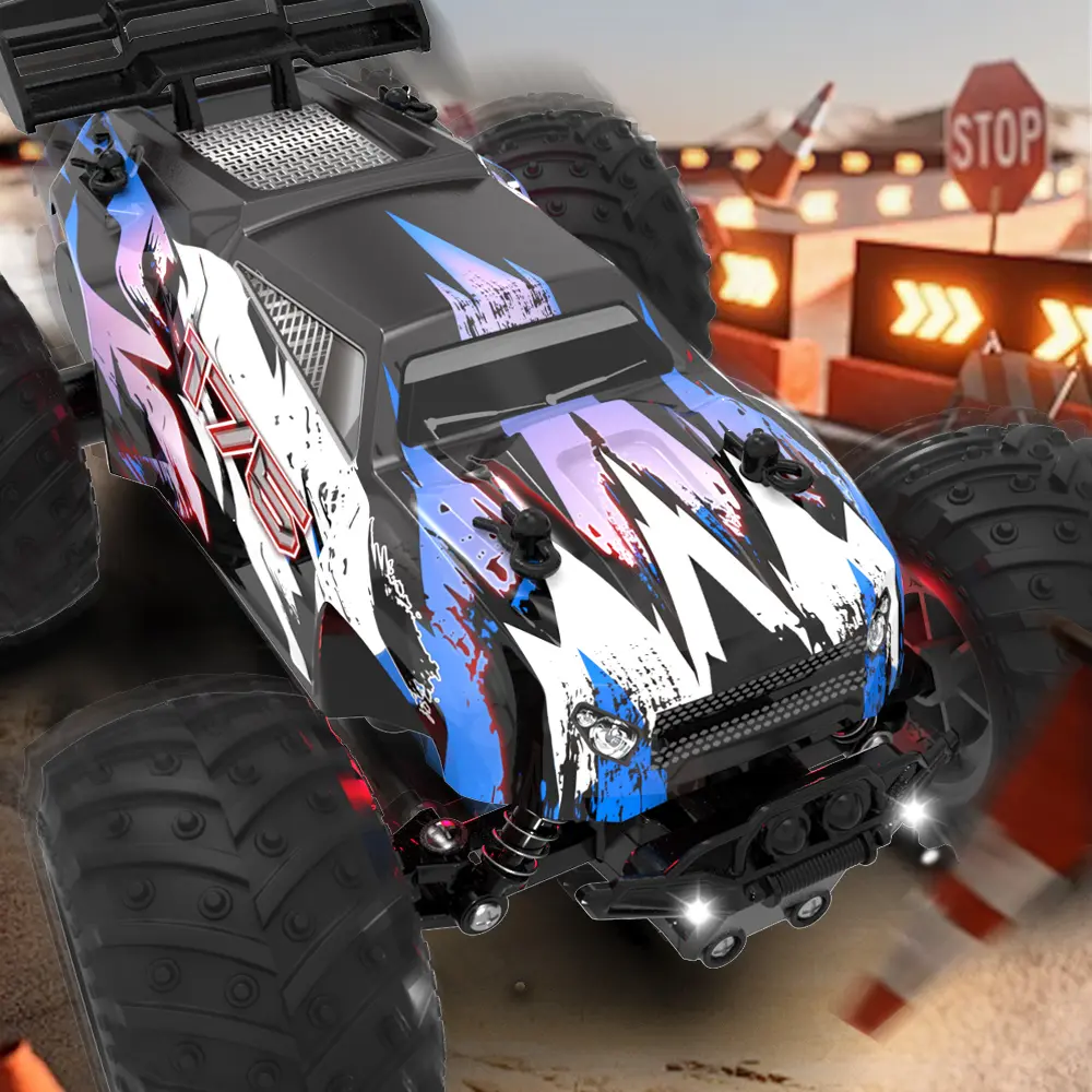 1/18 Scale High Speed RC Drift Car - 20 KM/H All Terrain Remote Control Monster Truck with 2.4GHz Anti-Interference, LED Lights & Rechargeable Battery, Toy Gift for Kids Boys 8+ stuff sohochic