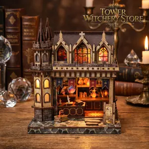 DIY Miniature 3D Bookshelf Decoration Set, DIY Home Decor, Wood Craft Model Xinghao Xw-01, Perfect Gift for Family Friends, Ideal for Festive Occasions