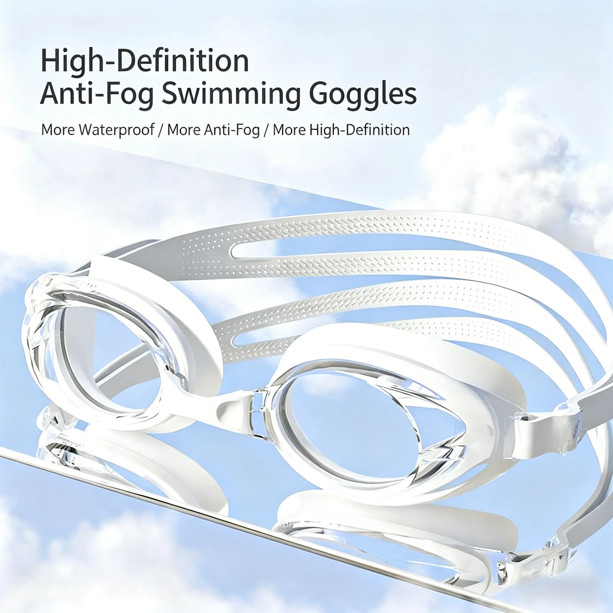 Large Wide Frame Adult Swimming Goggles Soft Skin Friendly Seal Water Resistant Anti Fog Clear Lens Protective Swim Eyewear For Men Women Pool Beach Training