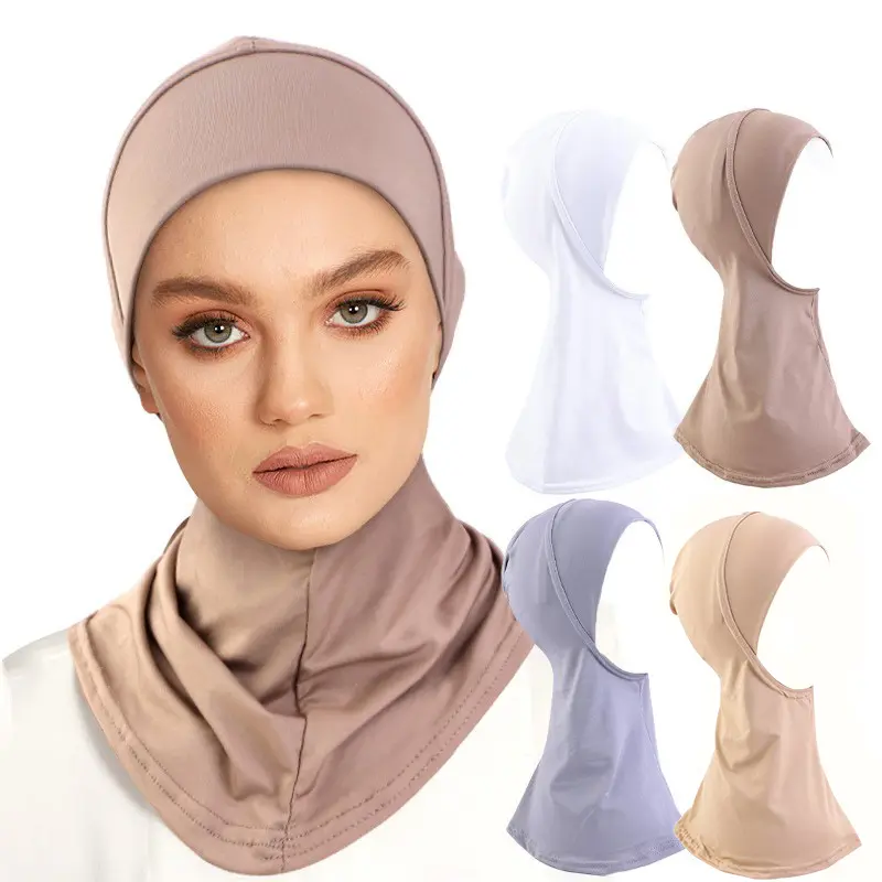 Viral Full Coverage Ninja Inner Hijab Cap Soft Stretch Neck Cover Underscarf Breathable Modest Headwrap Bonnet Women Daily Wear