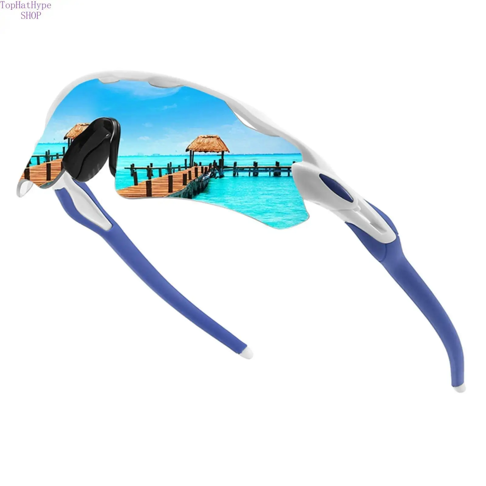Nylon Cycling Shades for Men & Women, HD Shield Style Fashion Sports Eyewear with UV400 Protection - Lightweight & Windproof, Lightweight Windproof Eyewear, Lightweight Sports Sunglasses, Sports Biking Sunglasses