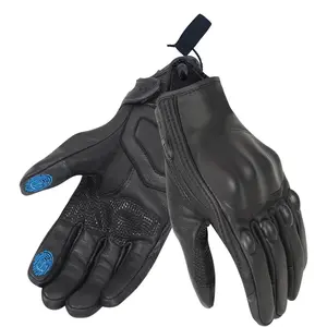 Motorcycle Gloves for Men,Leather Motorbike or Scooter Gloves,Touchscreen Vintage Guantes Moto with Protective Shell, Padding and Palm Slider