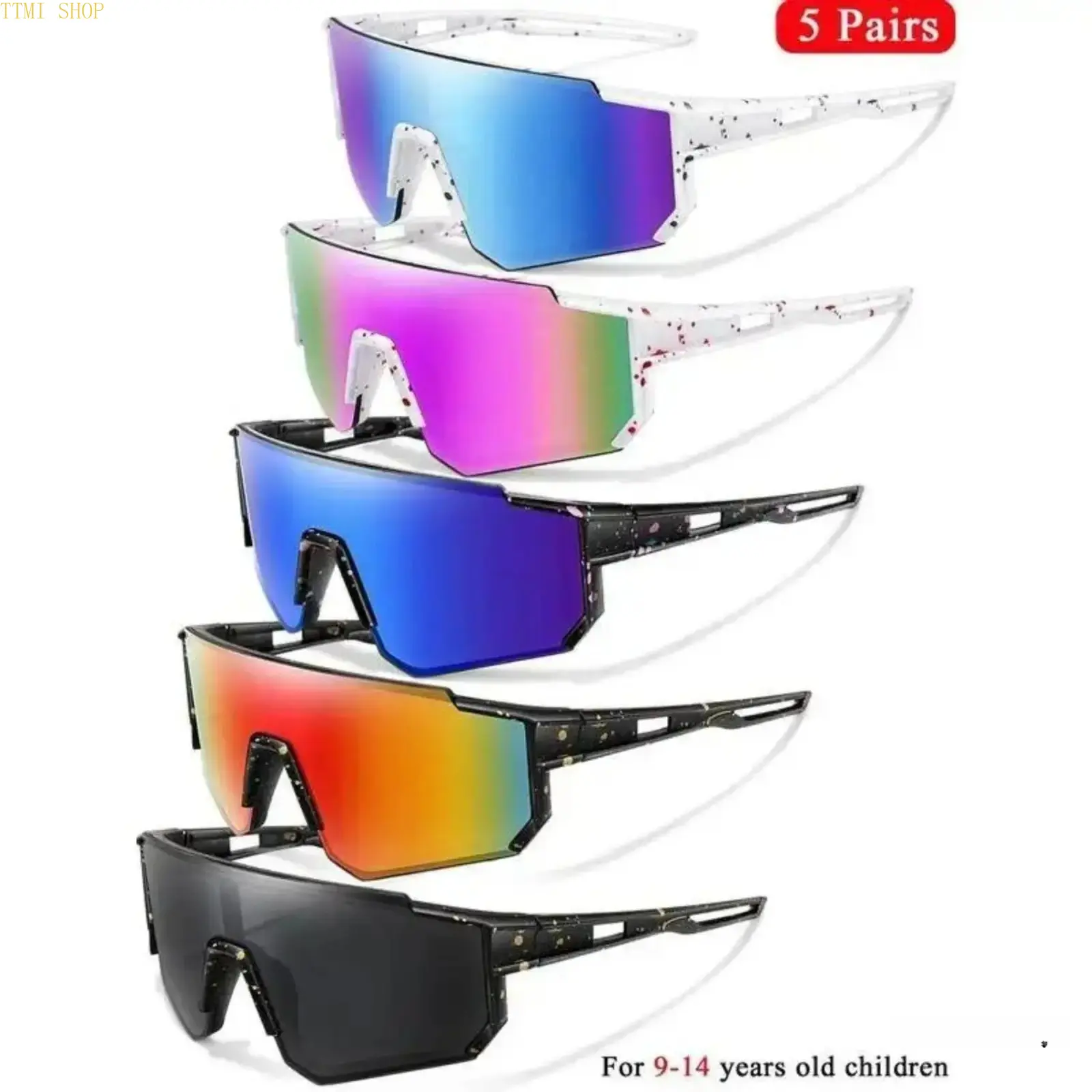 3 Pack Kids Youth UV400 Sports Sunglasses for Boys Girls Ages 9-14, Lightweight Comfortable Outdoor Shades, Bulk Eyewear for Baseball Cycling Running Skiing Activities