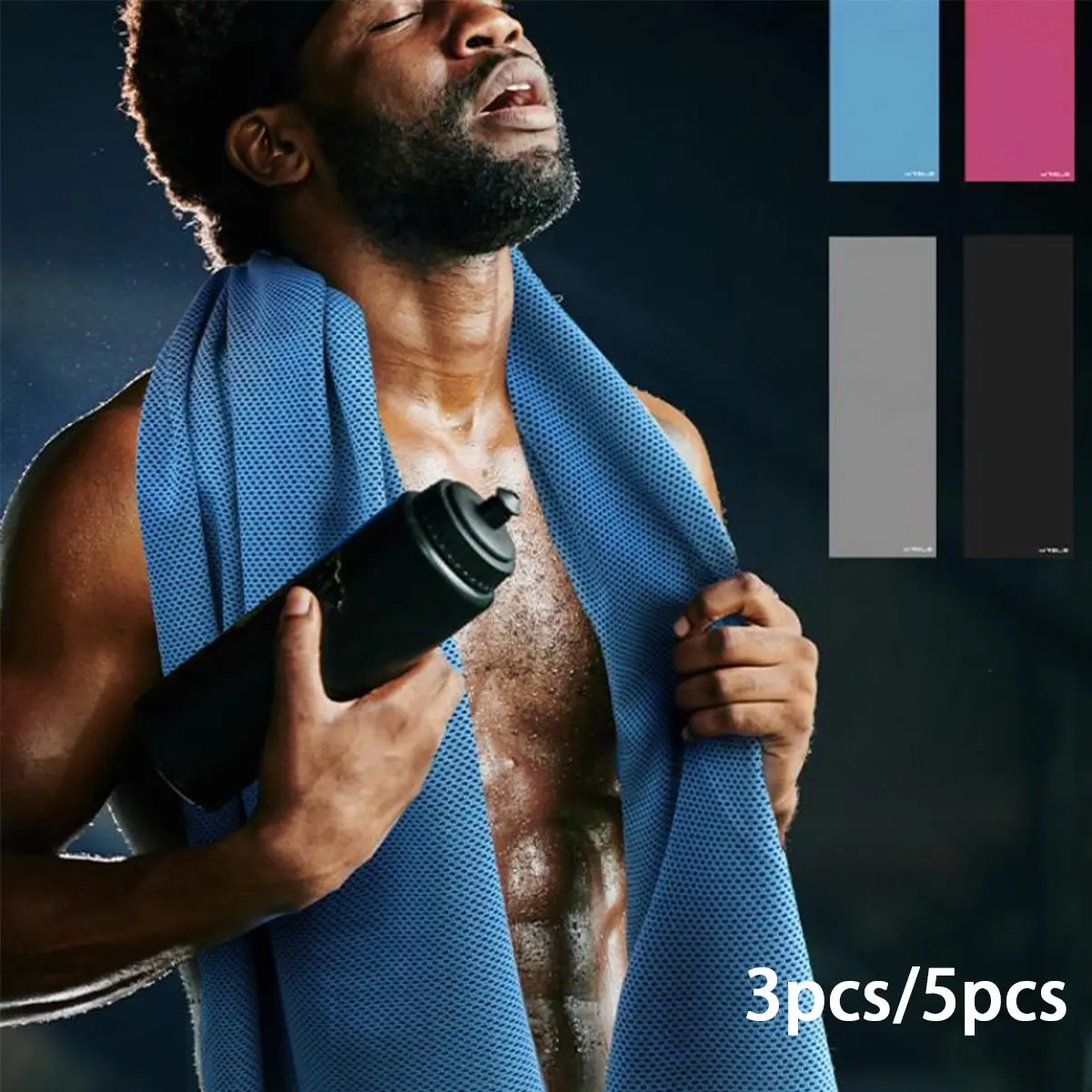 3pcs/5pcs Cooling Sweat-Wicking Quick-Dry Sports Towel, Soft Skin-Friendly Breathable Comfort, Gym Running Basketball Sports Towel
