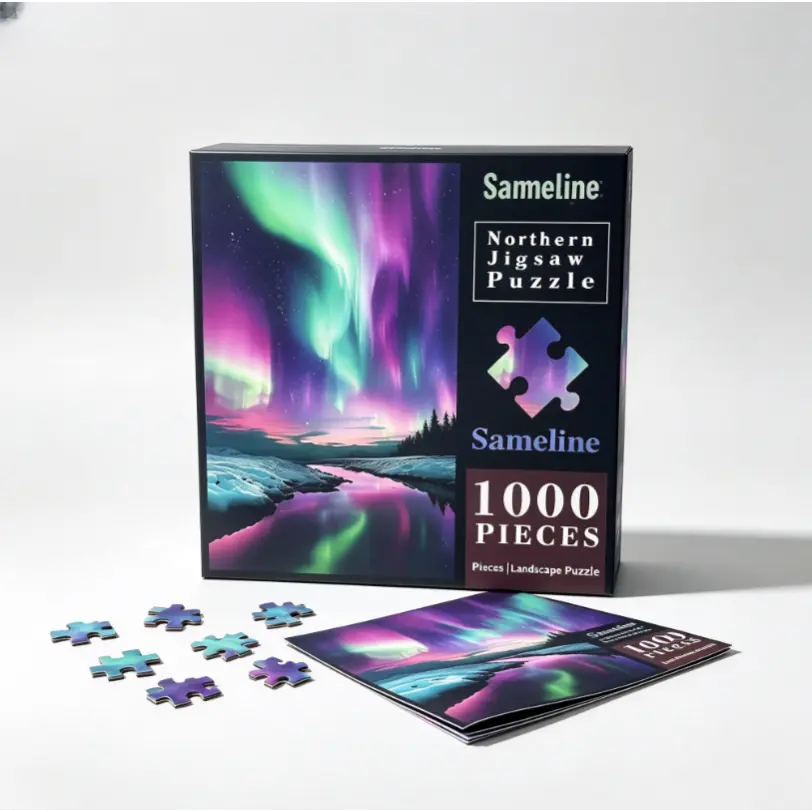 Sameline 1000-Piece Aurora Borealis Jigsaw Puzzle Kit, Interlocked Aurora Theme Puzzle for Adults, Nature Love Home Wall Decor Hobby Gift