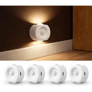 Rechargeable Motion Sensor Night Light 4 Pack, Dimmable LED Night Lights with 4 Modes & 3 Color Temperatures, Magnetic Stick-On Night Light for Hallway, Bedroom, Stairs, Closet, Bathroom