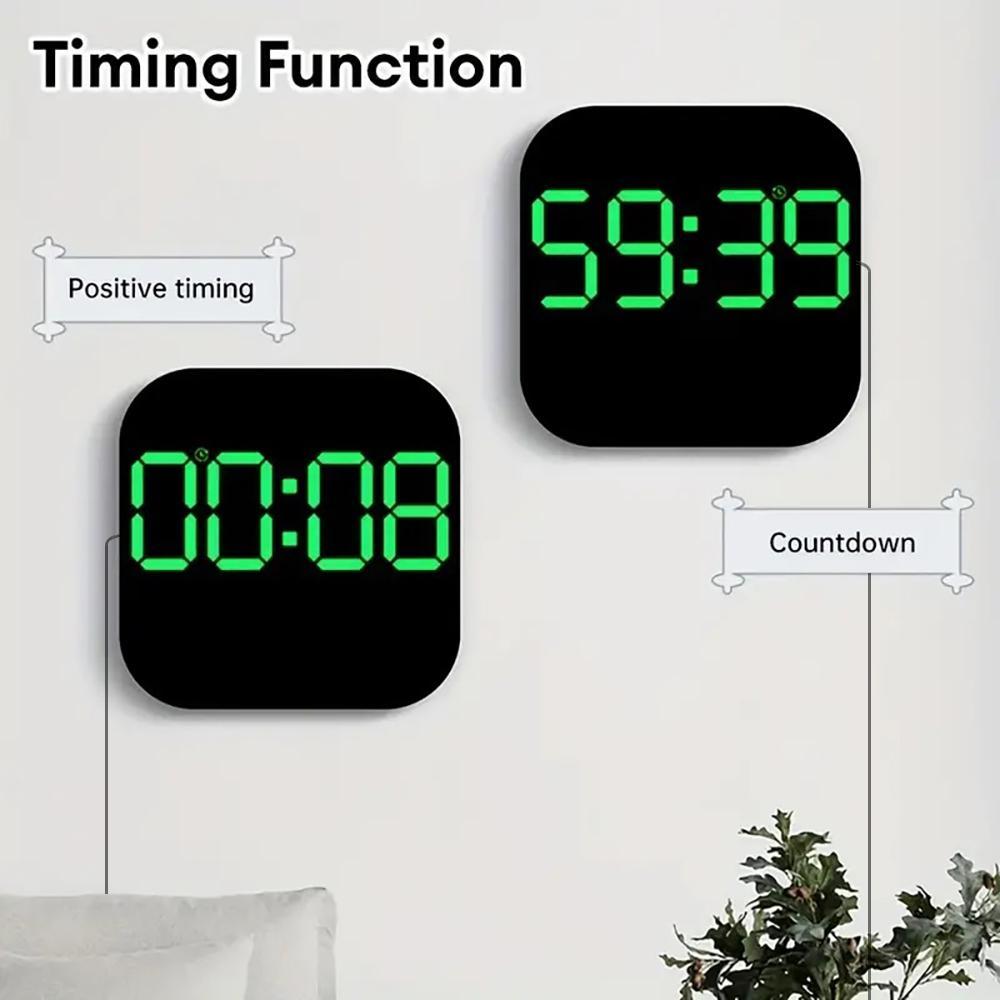 Intelligent Large-Screen Digital Living Room Wall Clock with Remote Control, Battery-Powered LED Wall Clock with Calendar, Time and Temperature Display, LED Multifunctional Alarm Clock and Home Decor, Valentine's Day Gift, USB Powered Clock