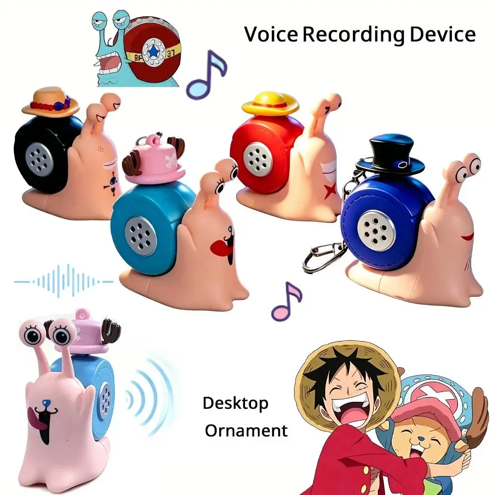 One Piece Den Den Snail Mushi Voice Recording Keychain Cute Sound Pendant Recordable Student Couple Bag Charm Creative Gift