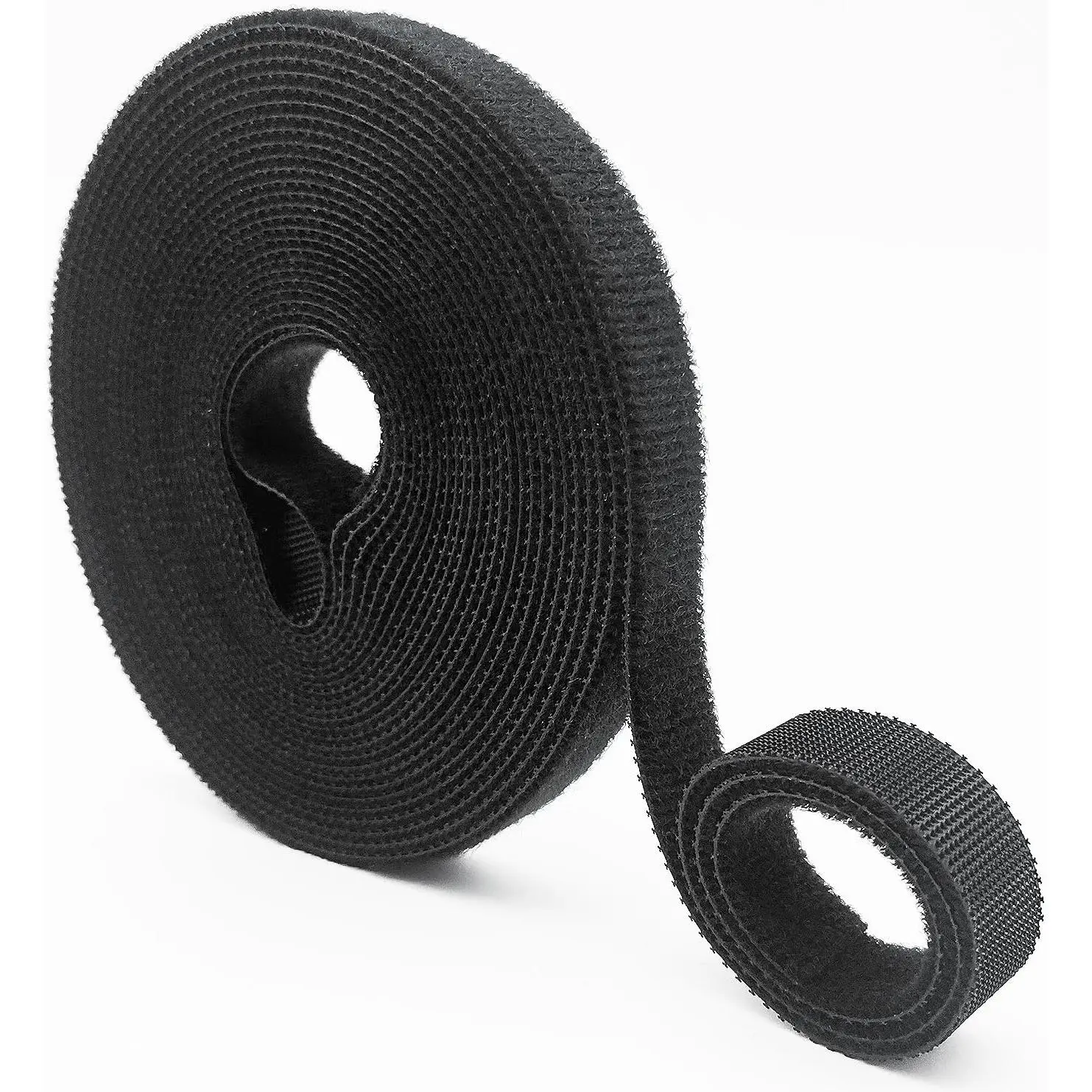 Double-Sided Hook and Loop Straps, 0.5 Inch x 16  | Hook & Loop Strip, Self-Gripping, Cut to Length, Heavy Duty, Quick Wrap, For Bundling Fastening Storage Organization, Black