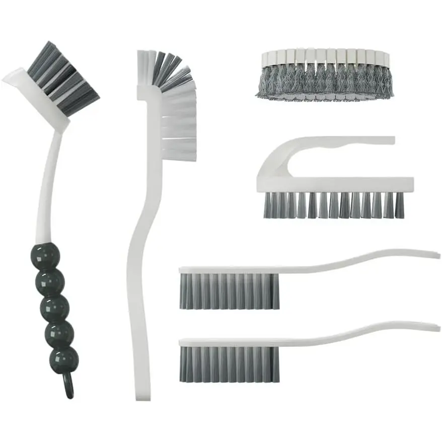 6 count Cleaning Brush, Scrub Brush Set for Kitchen and Bathroom Household Use with Various Brushes for Cleaning Dishes, Tiles, Corners and Floors