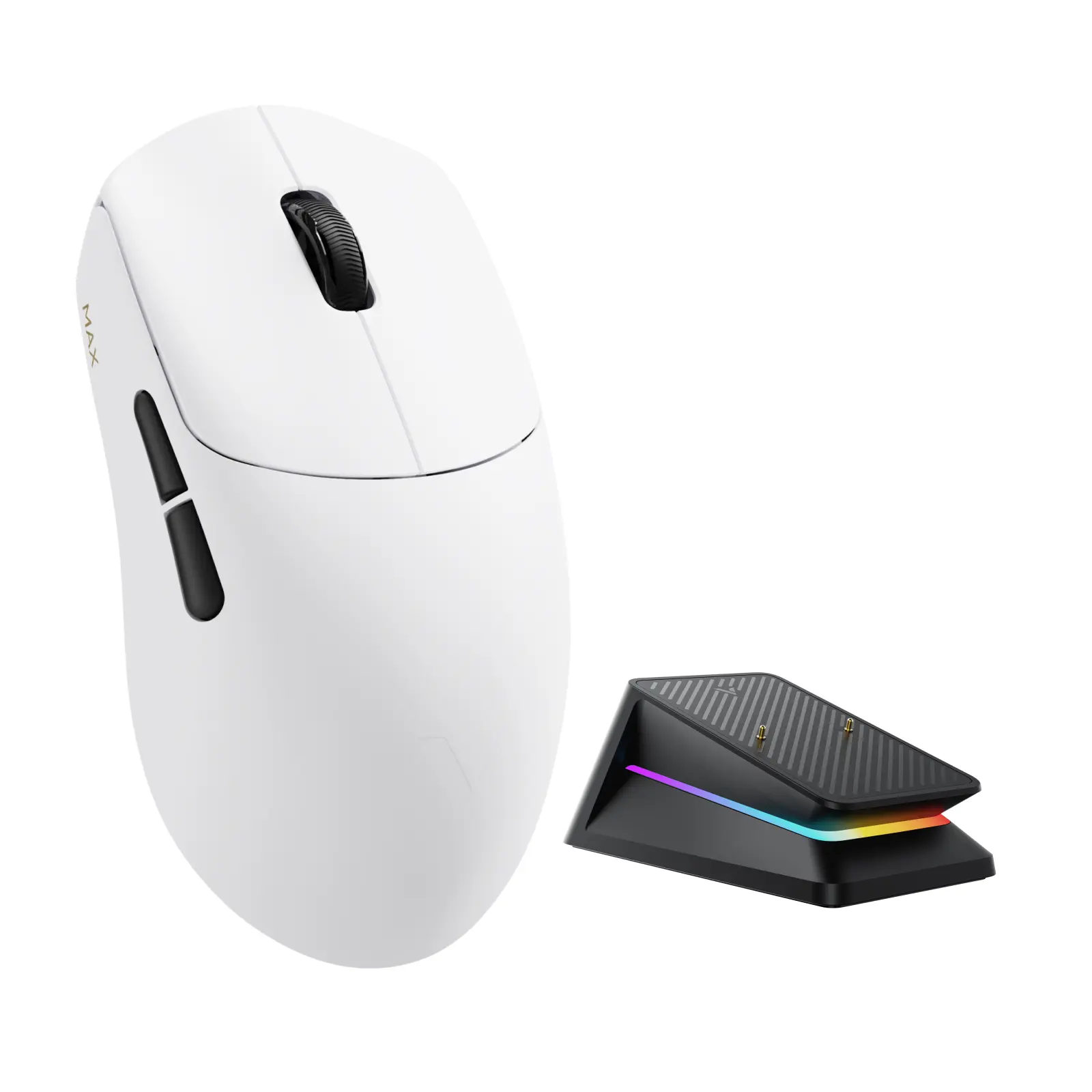Rapoo VT0 MAX Wireless Gaming Mouse with P5 RGB Mouse Charging Dock, True 8K Wireless Polling Rate, 49g Lightweight,PAW3950 Sensor, Up to 750 Hour Battery, 120M Optical Switch, 8 Programmable Buttons,On-Board Memory, Compatible with PC, Mac