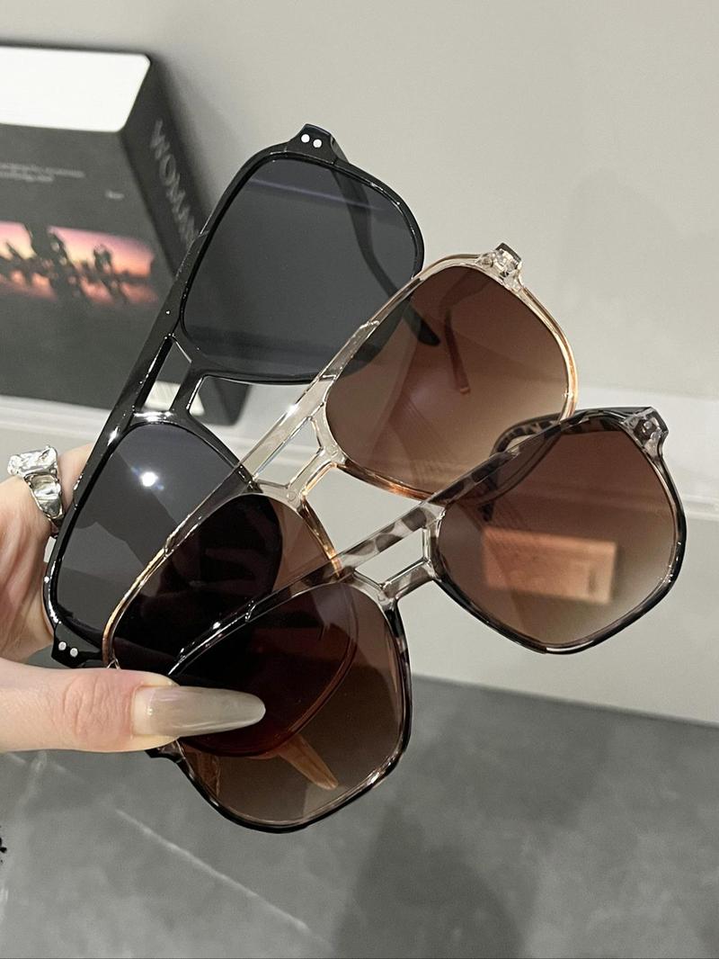 Unisex Vintage Trendy Aviator Sunglasses, Retro Outdoor Sports Frames Sunglasses, Fashionable Modern Accessories for Men & Women for Everyday Use, Trendy Beach Eyewear, Aviator Shades