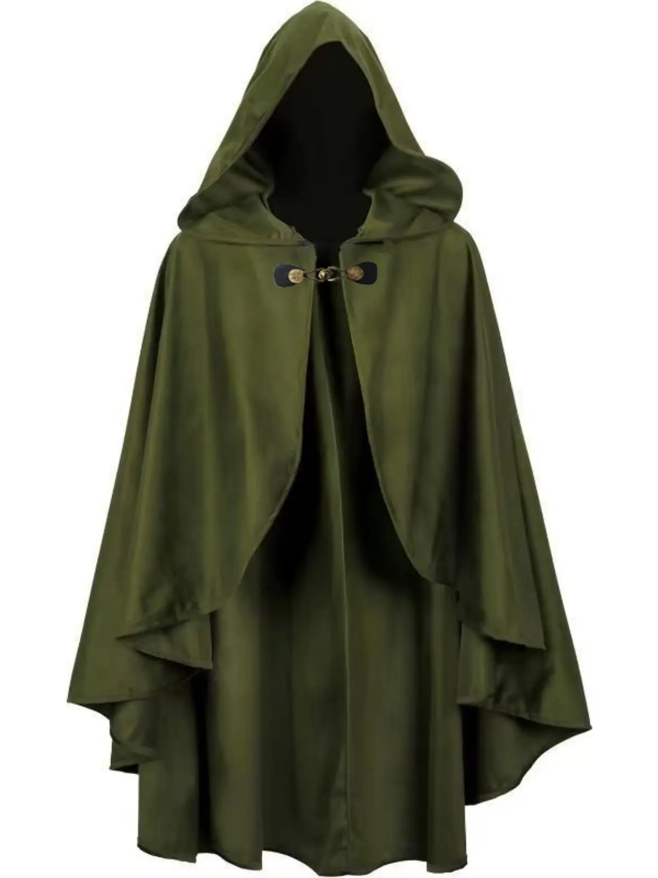 Gothic Style Vintage Women's Button Cape, Medieval Witch Hooded Cloak, Perfect for Halloween Party Costumes, Elegant and Festive