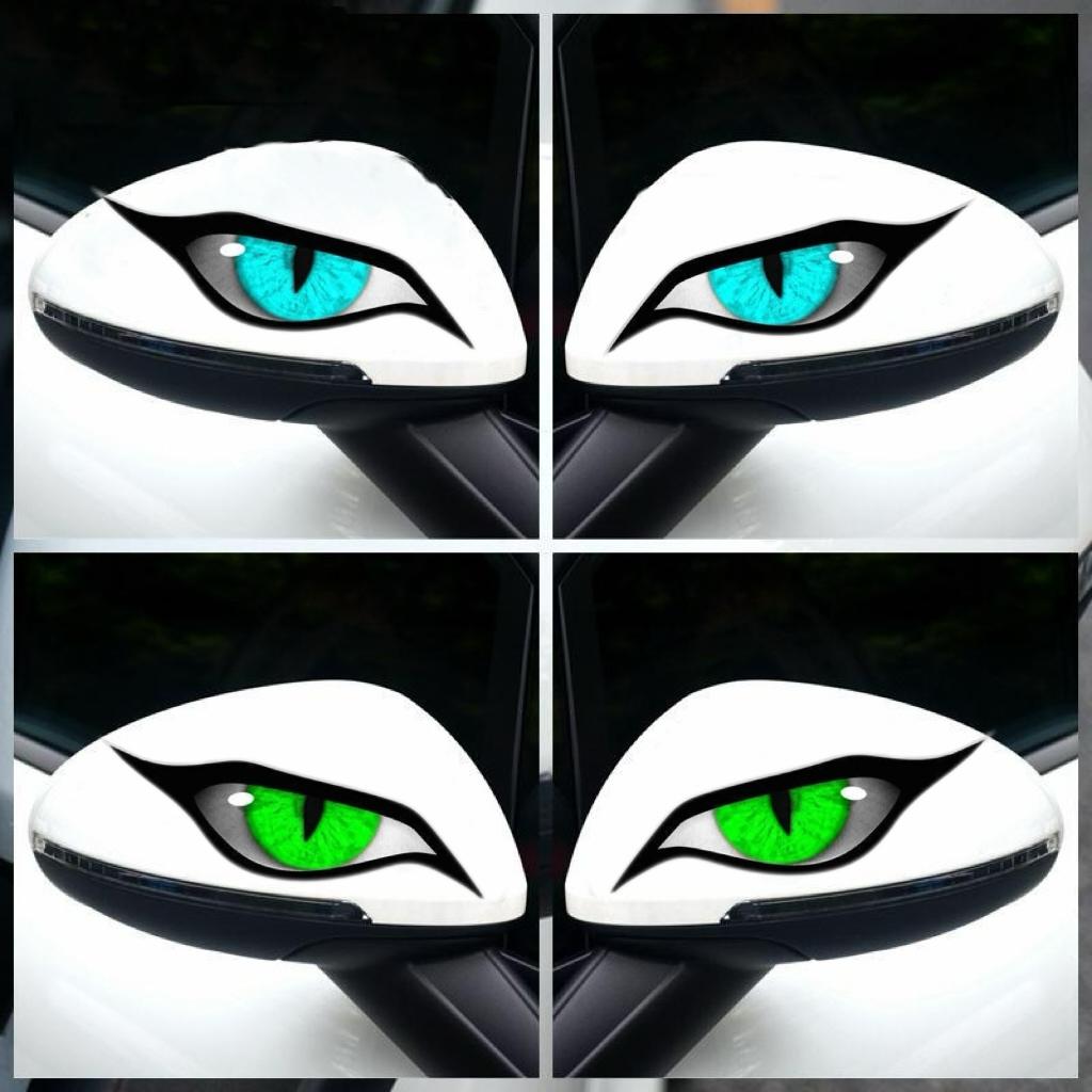 3-Pack Raptor Eye Car Stickers, Horror Rearview Mirror Decals for Trucks SUVs, Waterproof UV Resistant Scratch-Proof Vinyl, Spooky Halloween Car Decor, Universal Fit Auto Exterior Accessory