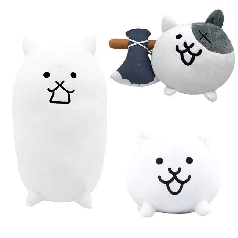 Cartoon The Battle Cats Plush Doll Nyanko Great War Stuffed Toy Soft Animal Kitten Plushie Figures for Kids Fans Birthday Gifts