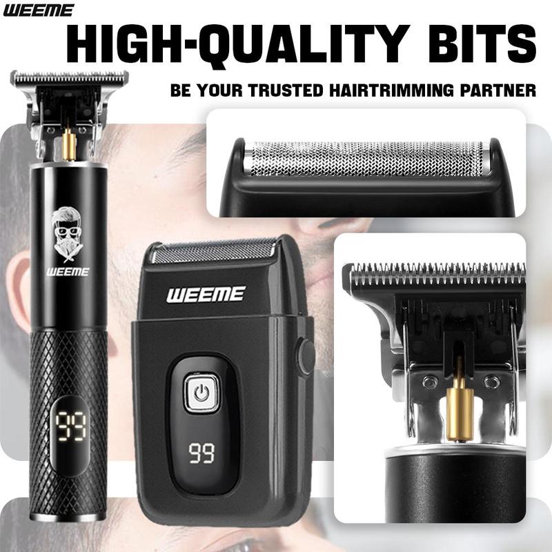 WEEME USB Rechargeable Hair Trimmer Kit, 1 Set Electric Hair Clipper with Accessories, Professional Beauty & Personal Care Product, Cordless Clippers, Hair Cutting Kit