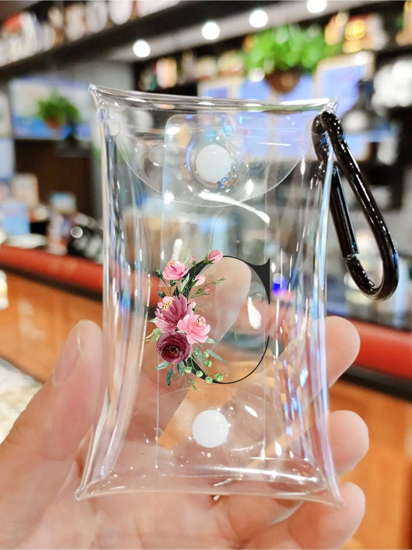 Transparent PVC Display Storage Keychain Bag - a mini transparent coin purse and multifunctional organizer bag, specially designed for storing photos, lipsticks, earphones, coins, cards, and anime merchandise