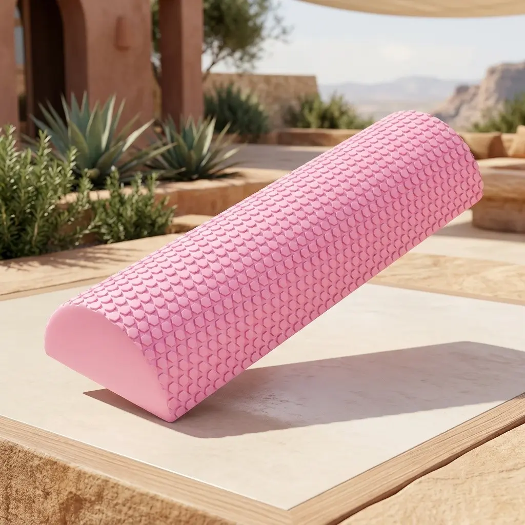 Half-round foam roller, floating sponge roller, balance yoga stick, EVA solid fitness Pilates stick, half-round foam roller for muscle relaxation, beginner massage foam roller, fitness wolf-tooth massage yoga stick.