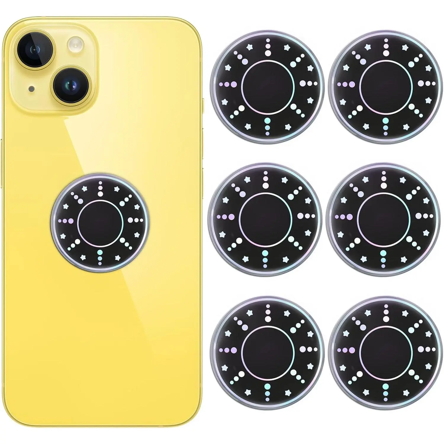 6 count Cell Phone Stickers Blockers Equipment Stickers Devices Accessories for Mobile Phones, Laptops Computers Black, JF-02