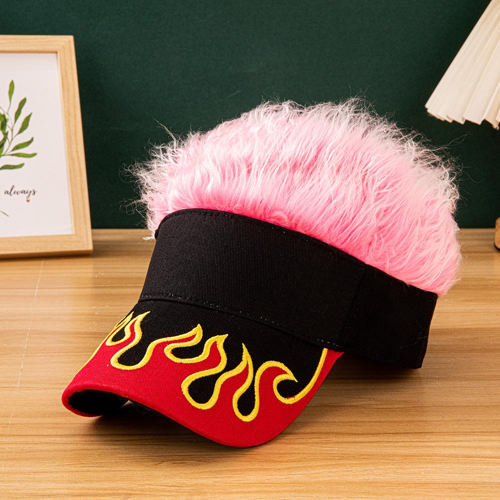 2026 New Flame Pattern Baseball Cap Embroidered Patch Design Multicolor Fluffy Faux Fur Hat
