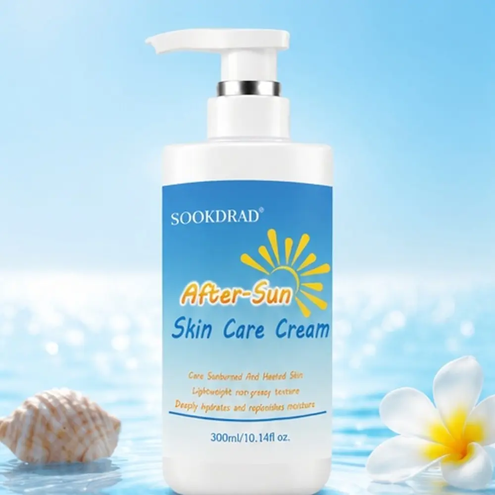 After-Sun Skin Care Cream, lightweight, non-greasy texture, deeply hydrating, replenishing moisture, care sunburned and heated skin, 300ml/10.14fl.oz